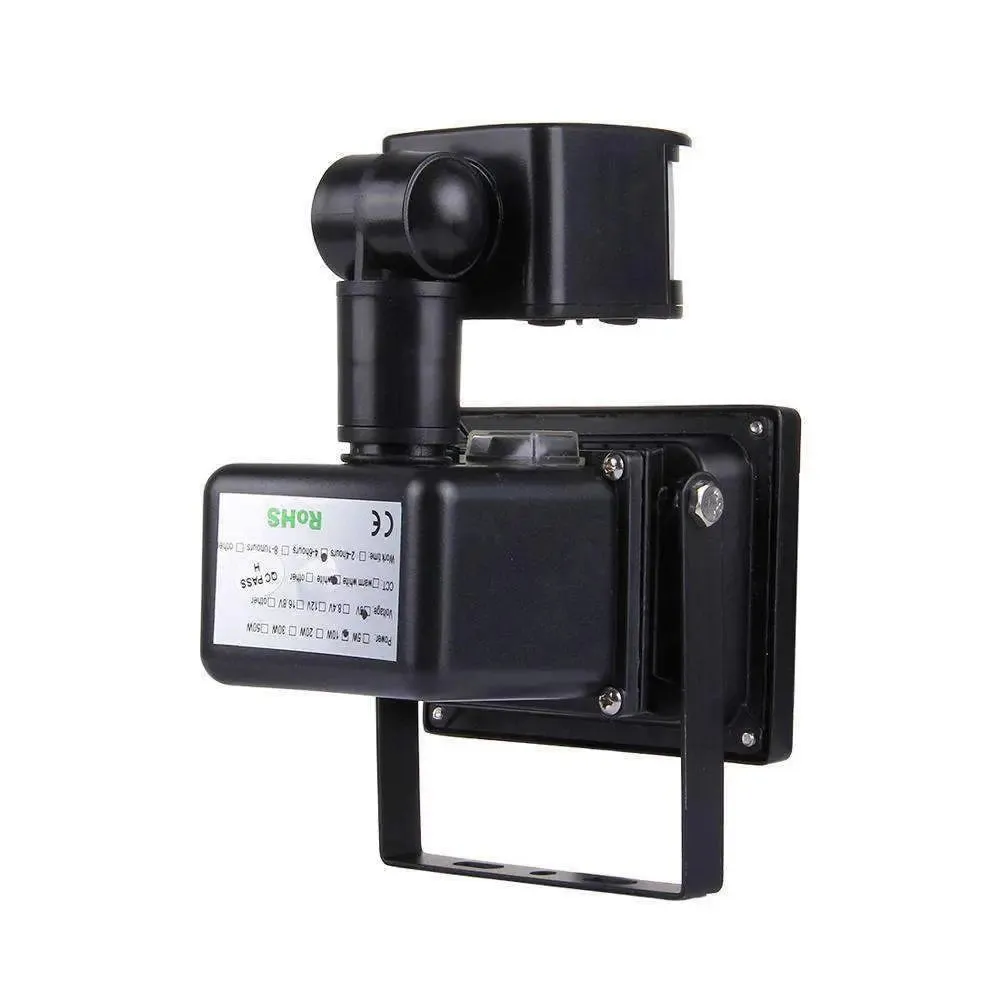 10W 900LM LED Infrared Motion Sensor Floodlight Lamp with Solar Panel-LED Floodlight
