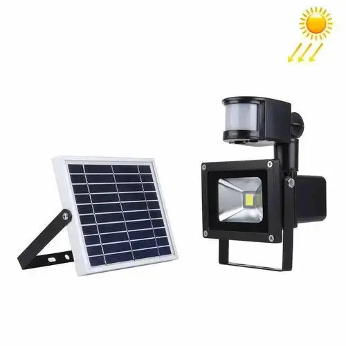 10W 900LM LED Infrared Motion Sensor Floodlight Lamp with Solar Panel-LED Floodlight