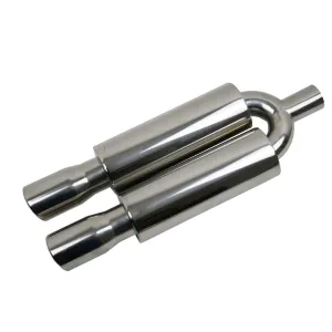3 Inch Diameter Long Stainless Steel Twin Exit Exhaust Tip Silencer