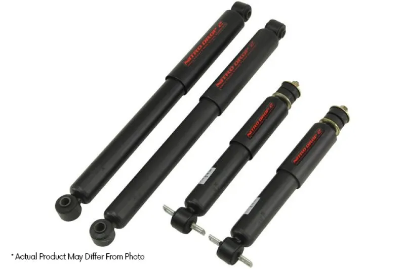 Belltech Nitro Drop 2 Shock - Twintube - Steel - Black Paint - Front/Rear - GM Compact SUV/Truck 1995-2003 (Set of 4)