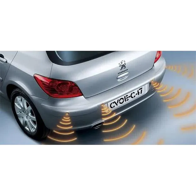 Car Reverse Parking 4 Sensor Security Led Display White With Buzzer & Display