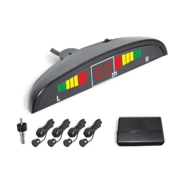 Car Reverse Parking 4 Sensor Security Led Display White With Buzzer & Display