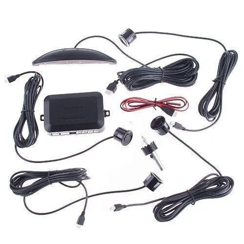 Car Reverse Parking 4 Sensor Security Led Display White With Buzzer & Display