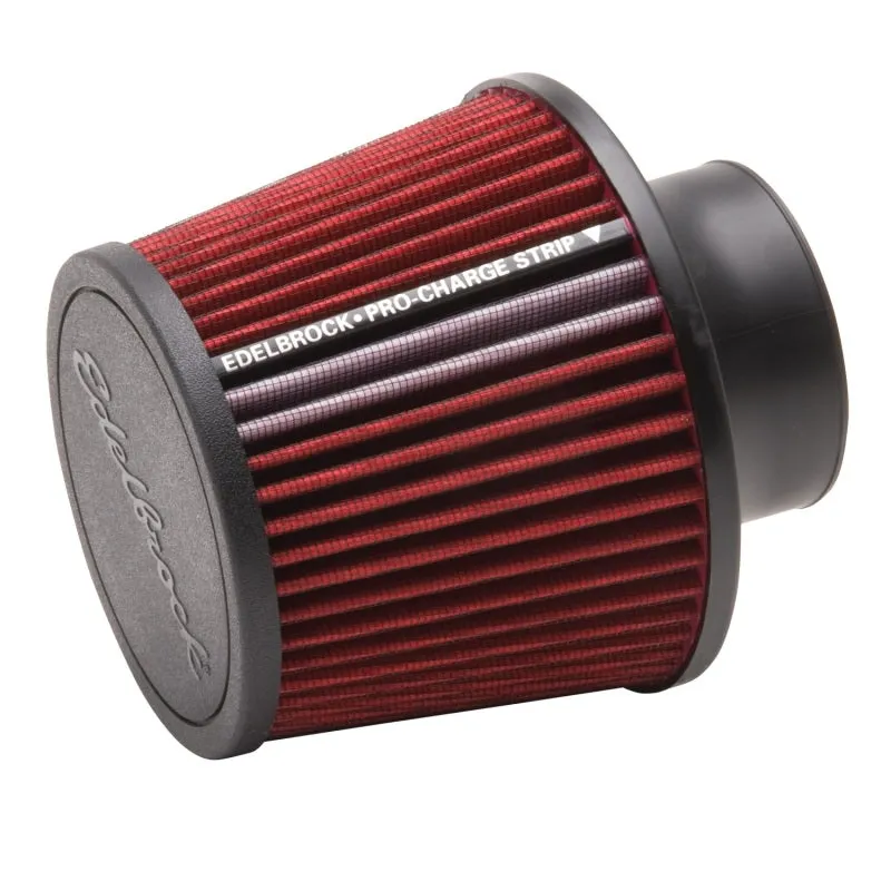 Edelbrock Pro-Flo Air Filter Element Conical 5-1/2" Base - 4-3/4" Top Diameter - 6-1/2" Tall - Chrome/Red