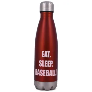 Elanze Designs Eat Sleep Baseball Red 17 ounce Stainless Steel Sports Water Bottle