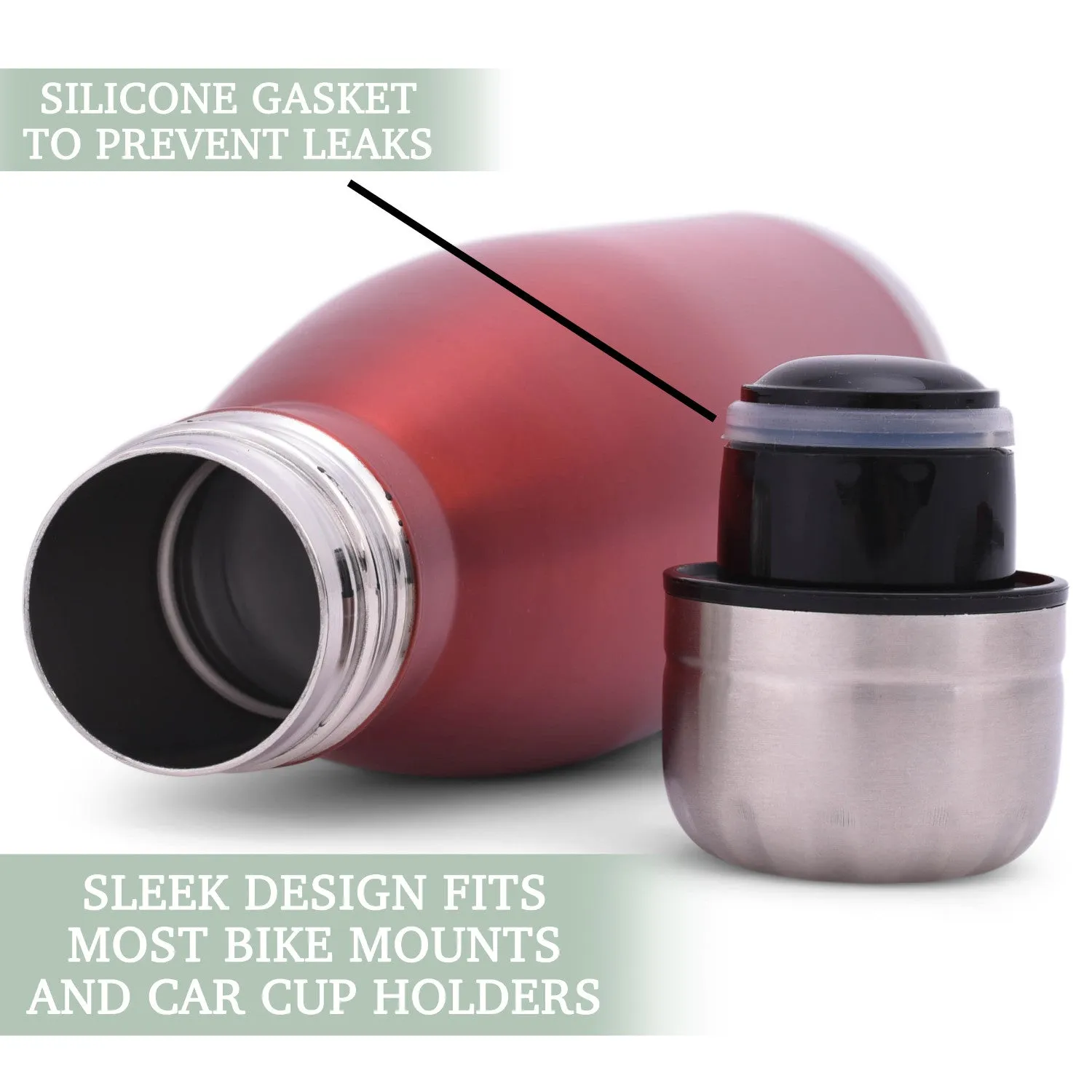 Elanze Designs Eat Sleep Baseball Red 17 ounce Stainless Steel Sports Water Bottle