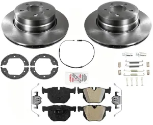 For 2007-2018 BMW X5 3.0L REAR Disc Brake Rotors & AmeriPro Semi Metallic Pads