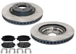 Front Coated Disc Brake Rotors Brake Pad for Genesis G80 21-24 2.5 Single Piston