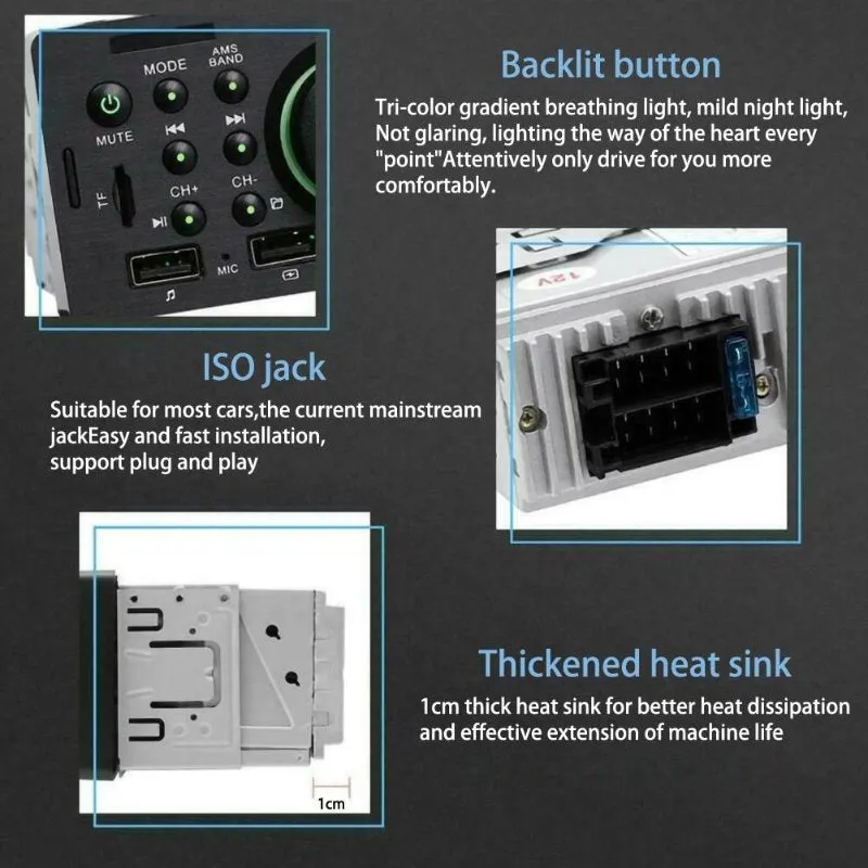 In-Dash MP5 Bluetooth Stereo Receiver