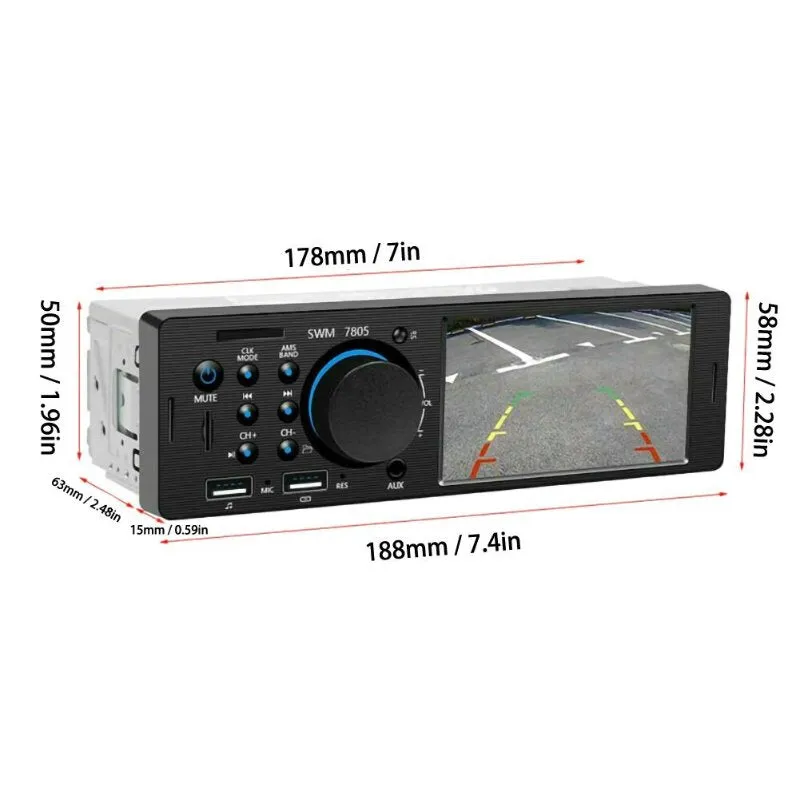 In-Dash MP5 Bluetooth Stereo Receiver