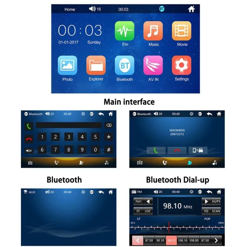 In-Dash MP5 Bluetooth Stereo Receiver