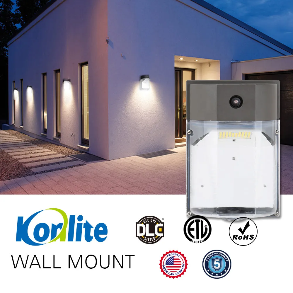 Konlite LED Wall Pack - 25W - 3,025 Lumens - 3000K - 120-277V - 70W Equal