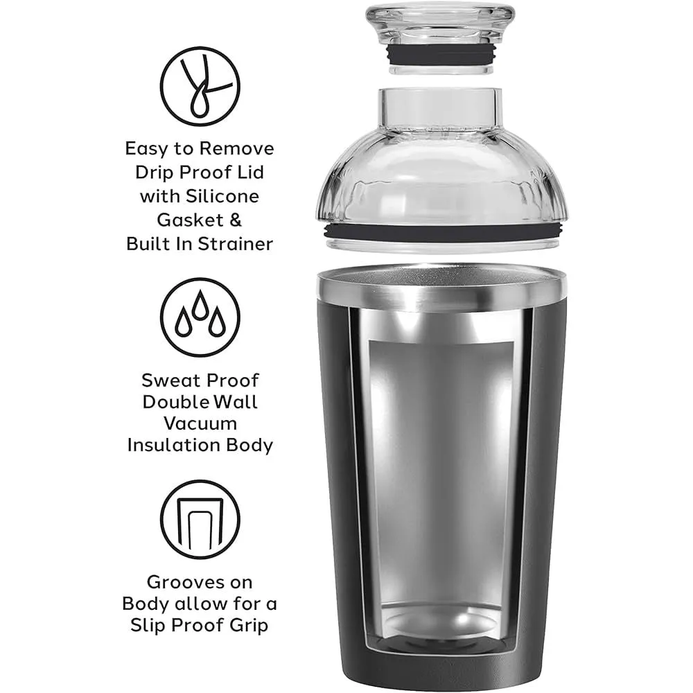 Oggi Groove Insulated Cocktail Shaker-16oz