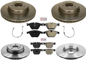Performance Carbon F&R Disc Brake Rotors Pads For BMW 550i 2006-2010 Sensor