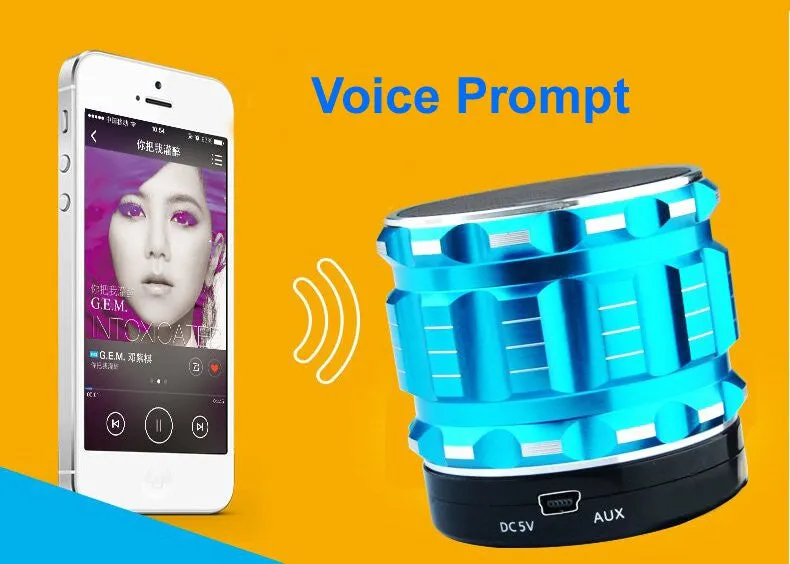 Portable Mini Bluetooth Speakers Metal Steel Wireless Smart Hands Free Speaker With FM Radio Support SD Card For iPhone