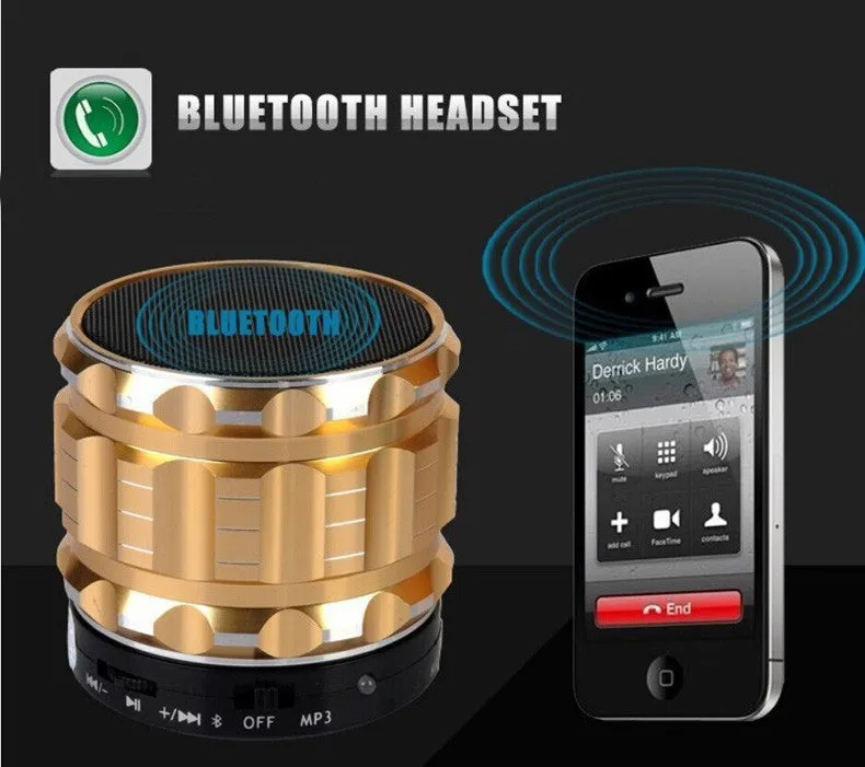 Portable Mini Bluetooth Speakers Metal Steel Wireless Smart Hands Free Speaker With FM Radio Support SD Card For iPhone