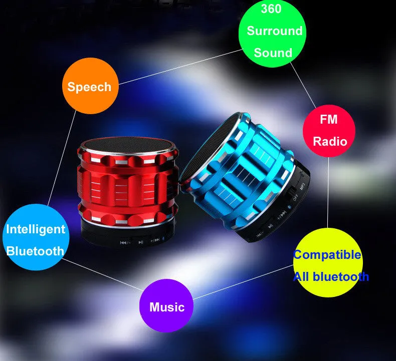 Portable Mini Bluetooth Speakers Metal Steel Wireless Smart Hands Free Speaker With FM Radio Support SD Card For iPhone