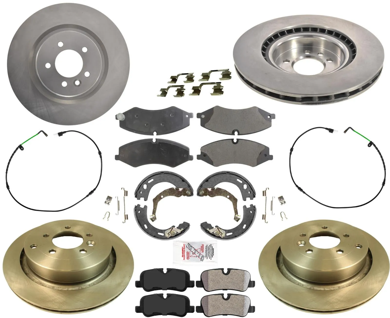 Premium Balanced Disc Brake Rotors Pads Sensors for 2010-2016 Land Rover LR4