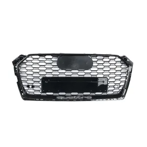 RS Style Grille - 8W A5 Pre-Facelift - Black With Black Frame - Silver Quattro
