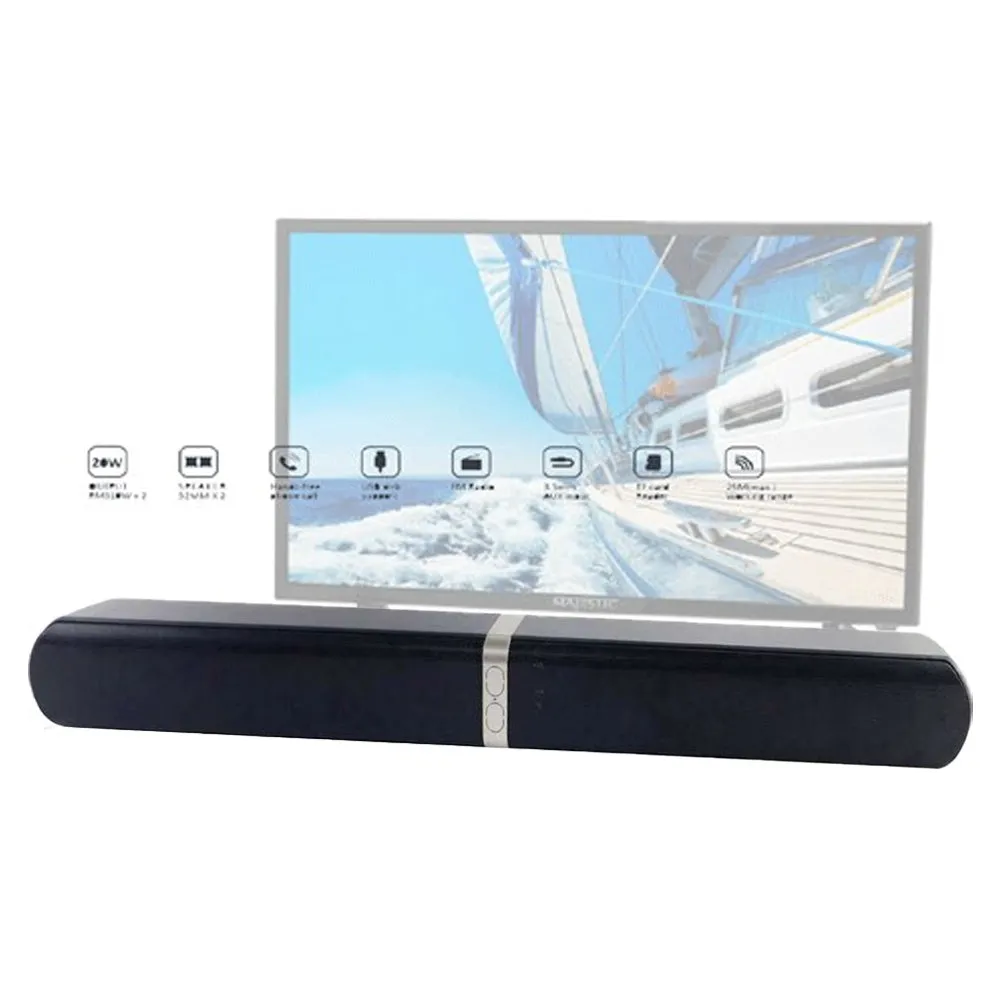 Sansai Soundbar Bluetooth 4.0 Wireless Speaker with FM Radio (Silver)