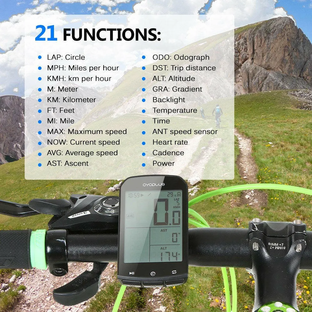 Smart GPS Cycling Computer BT 4.0 ANT  Bike Wireless Computer Digital Speedometer Backlight IPX6 Accurate Bike Computer