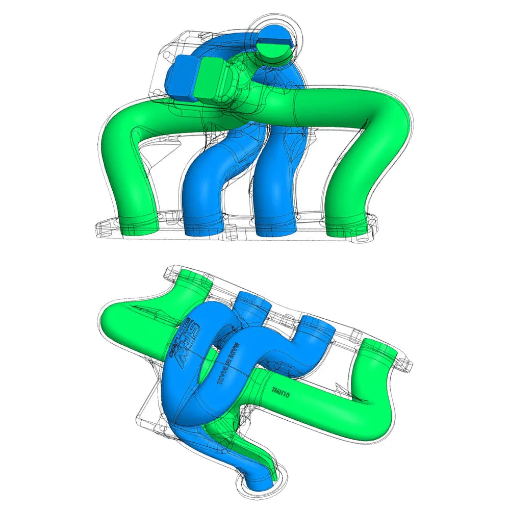 SPA TURBO 8th gen Honda Civic SI (K20 engine) TWIN SCROLL CAST TURBO MANIFOLD V-BAND WASTEGATE