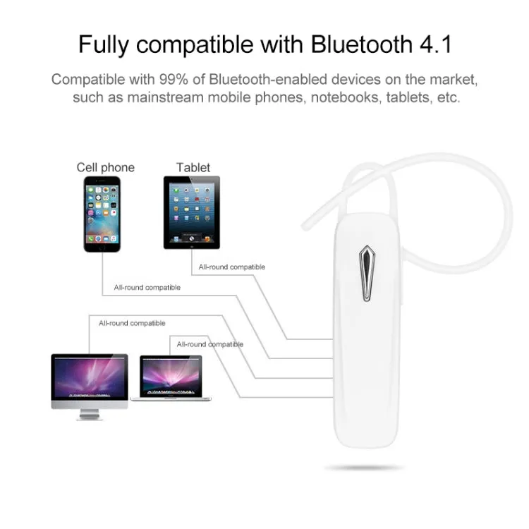 Stereo Bluetooth Headset V4.1 Wireless Headphone Hands Free Earphone for Xiaomi Samsung(Black)