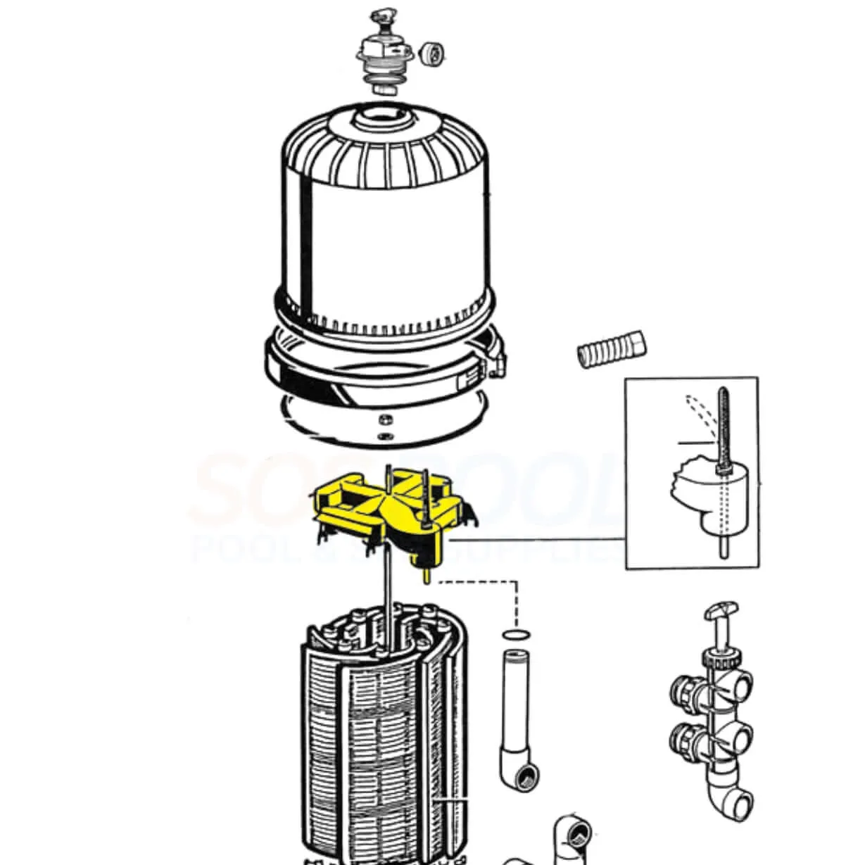 Swimables Manifold For Hayward Micro Clear and Pro Grid DE Filters | DEX2400C | SW-27-400