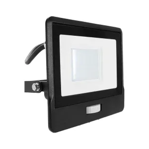 V-Tac 30W LED Floodlight Daylight PIR Samsung Chip 6500K- Black