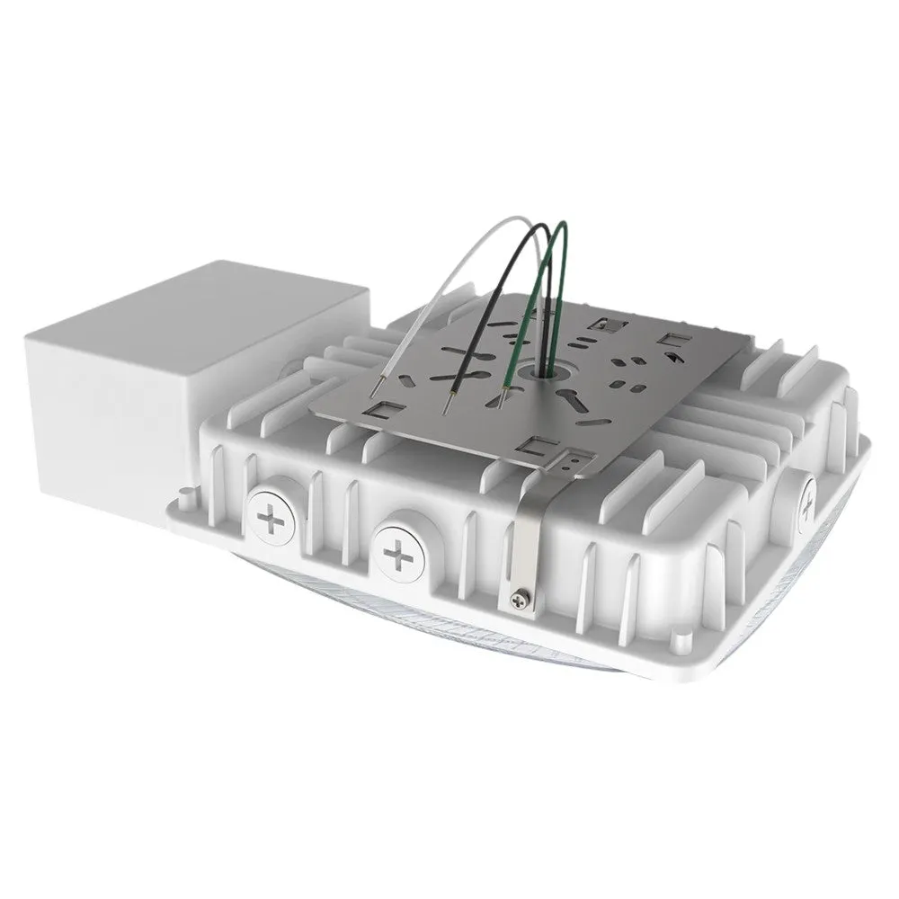 White LED Canopy Light with Emergency Battery Backup - 63W/45W/30W Selectable - 5000K/4000K - 9,360 LM - Dimmable - 120-277V - 150W Equal