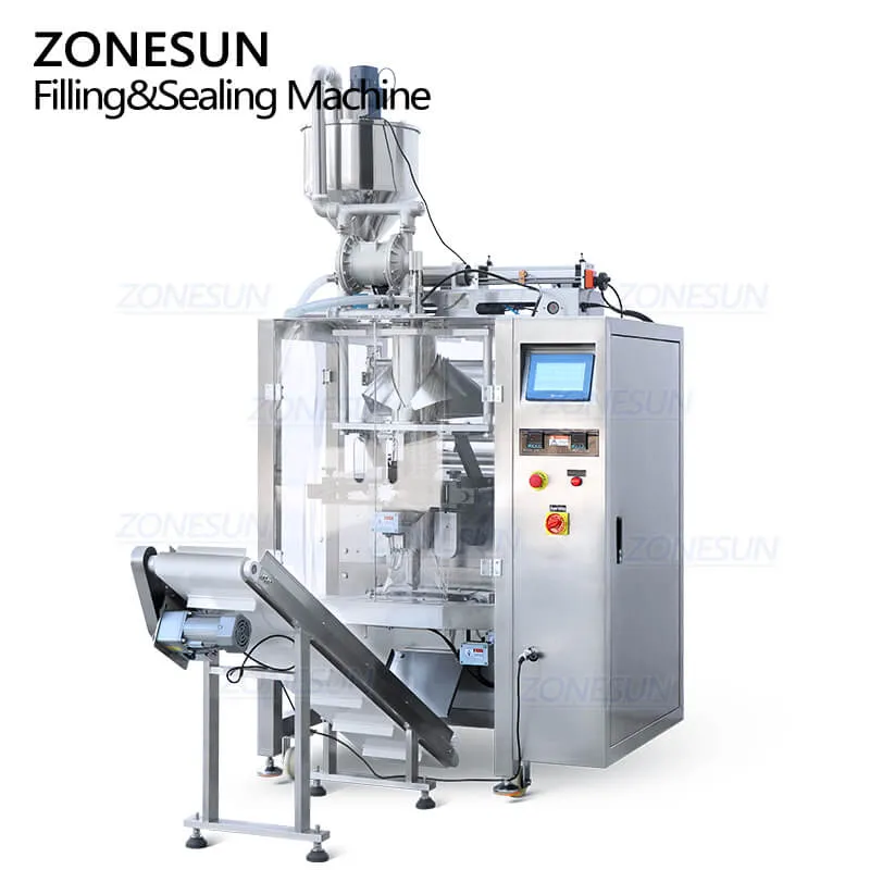 ZS-GFGT620 Automatic Vertical Form Bagged Sauce Water Sachet Paste Liquid Pouch Filling And Back Side Sealing Machine