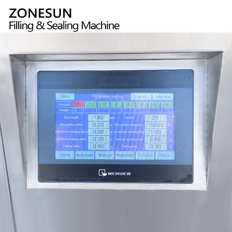 ZS-GFGT620 Automatic Vertical Form Bagged Sauce Water Sachet Paste Liquid Pouch Filling And Back Side Sealing Machine